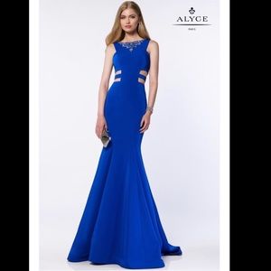 Cobalt blue cut out gown